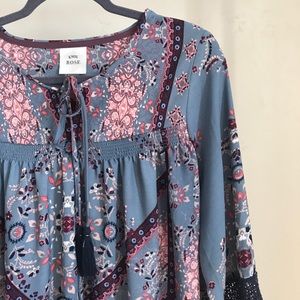 COPY - KNOX ROSE | long Sleeve Aztec Flowy Blouse